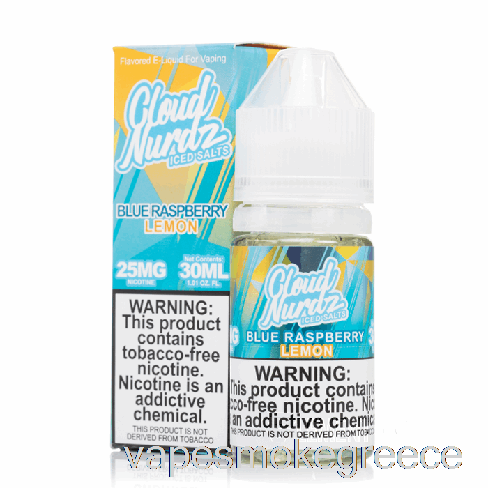 Vape Greece παγωμένο μπλε βατόμουρο λεμόνι - άλατα σύννεφο Nurdz- 30ml 50mg